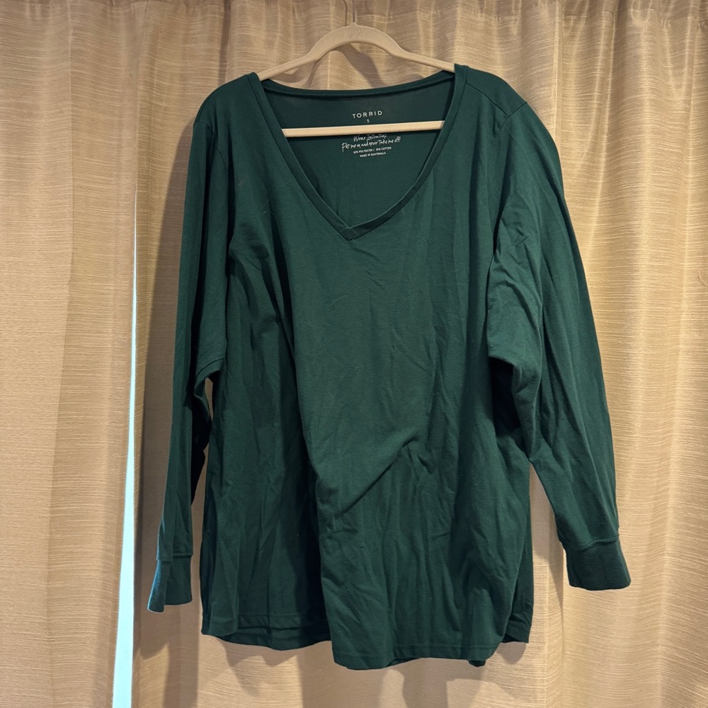 Torrid Green Oversized Long Sleeve Tee